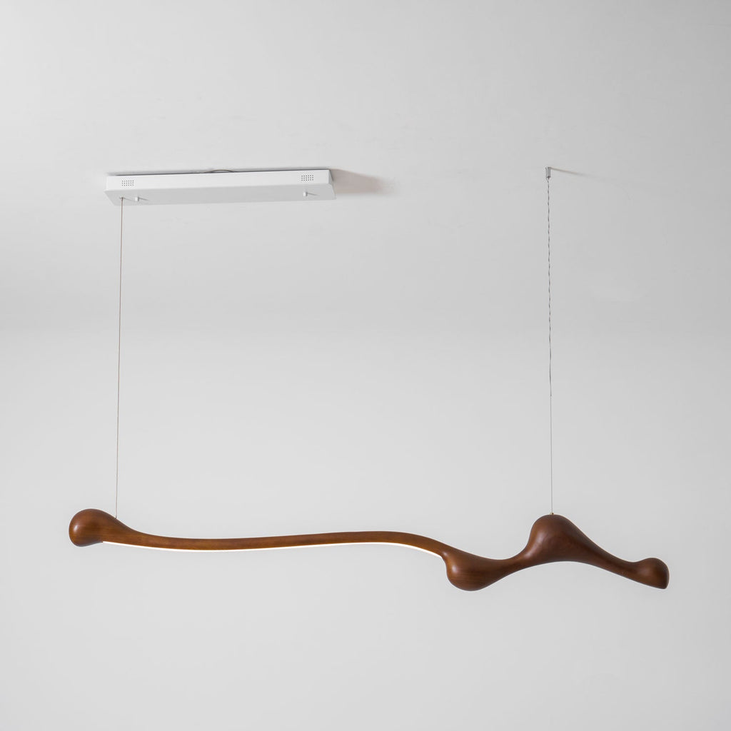 Curva Sculptural Wood LED Pendant Light - product view 49