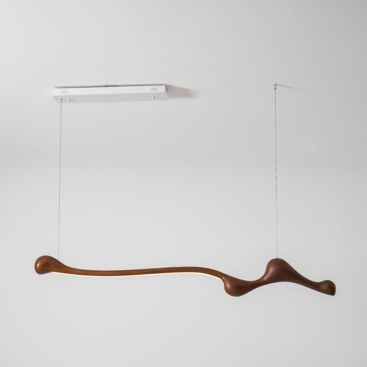 Curva Sculptural Wood LED Pendant Light - product view 49