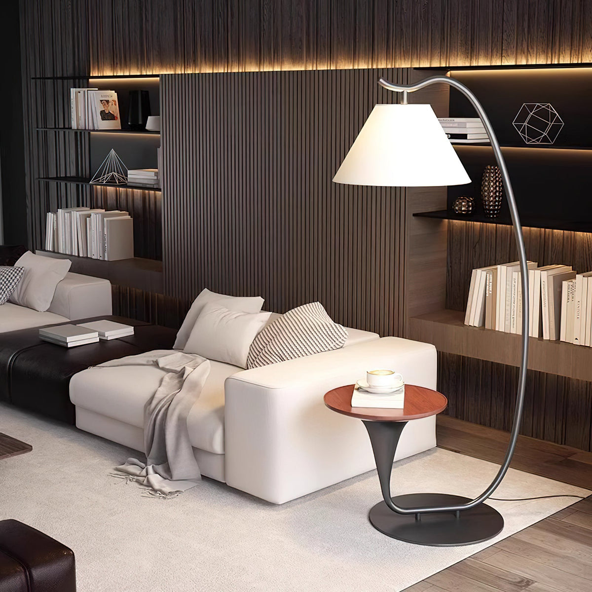 Curvature Floor Lamp with Side Table - product view 2