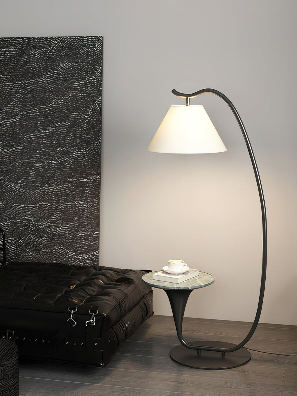 Curvature Floor Lamp with Side Table - product view 4