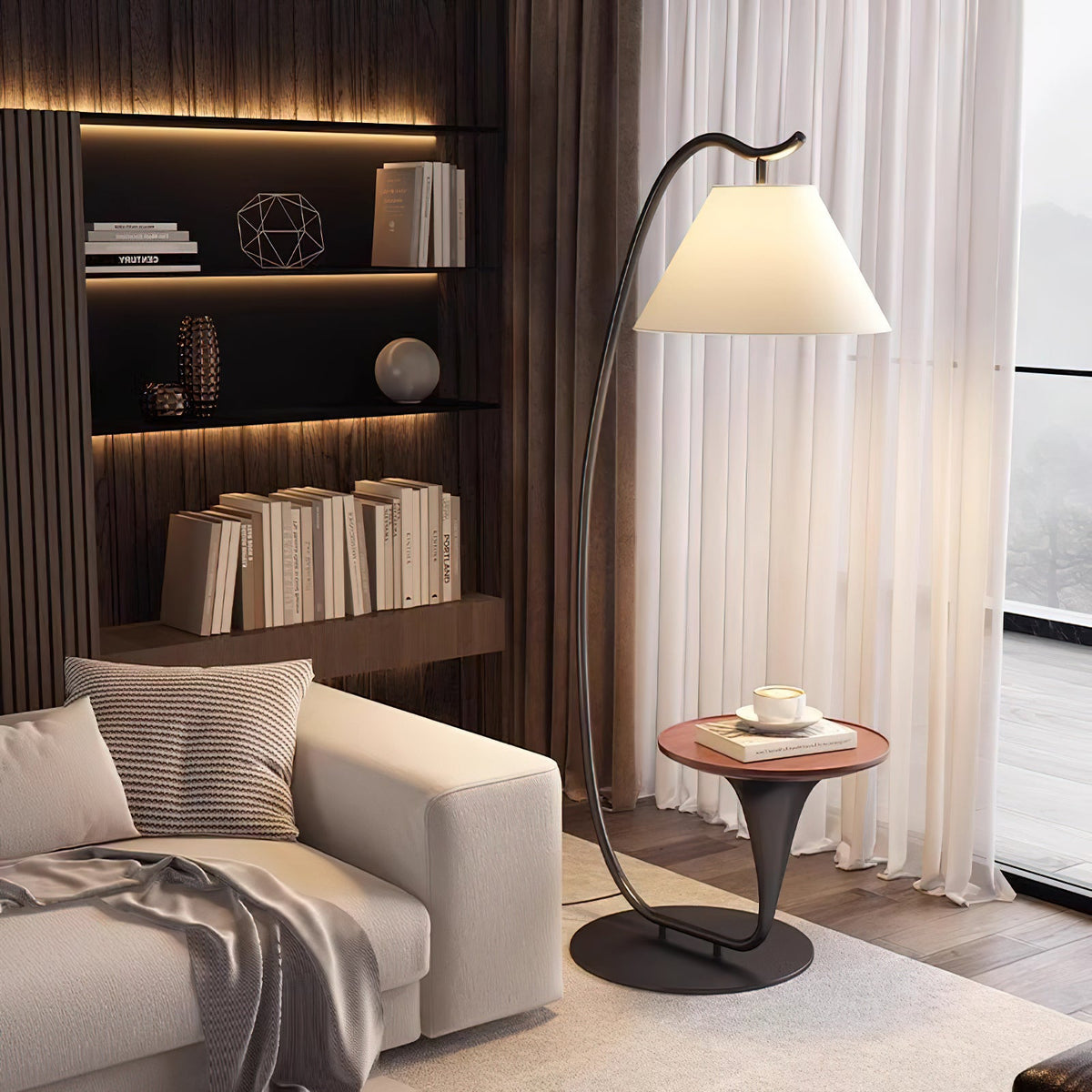 Curvature Floor Lamp with Side Table - product view 5