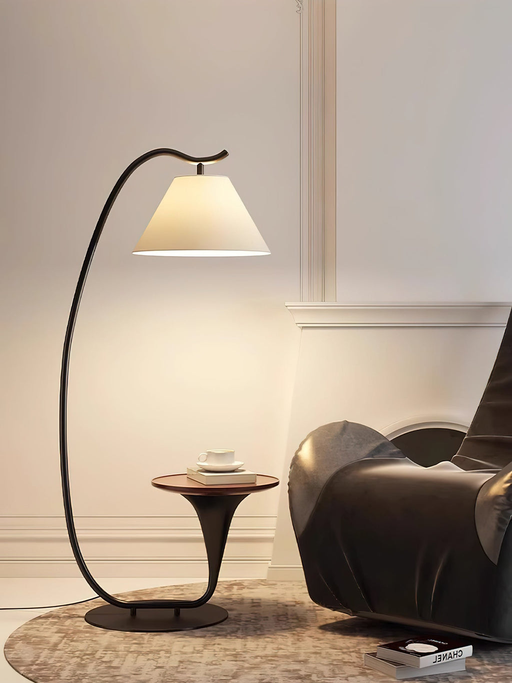 Curvature Floor Lamp with Side Table - product view 6
