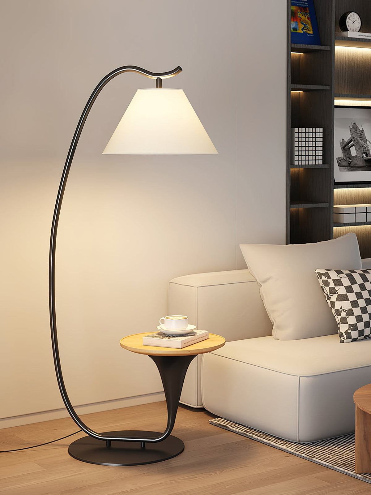 Curvature Floor Lamp with Side Table - product view 8