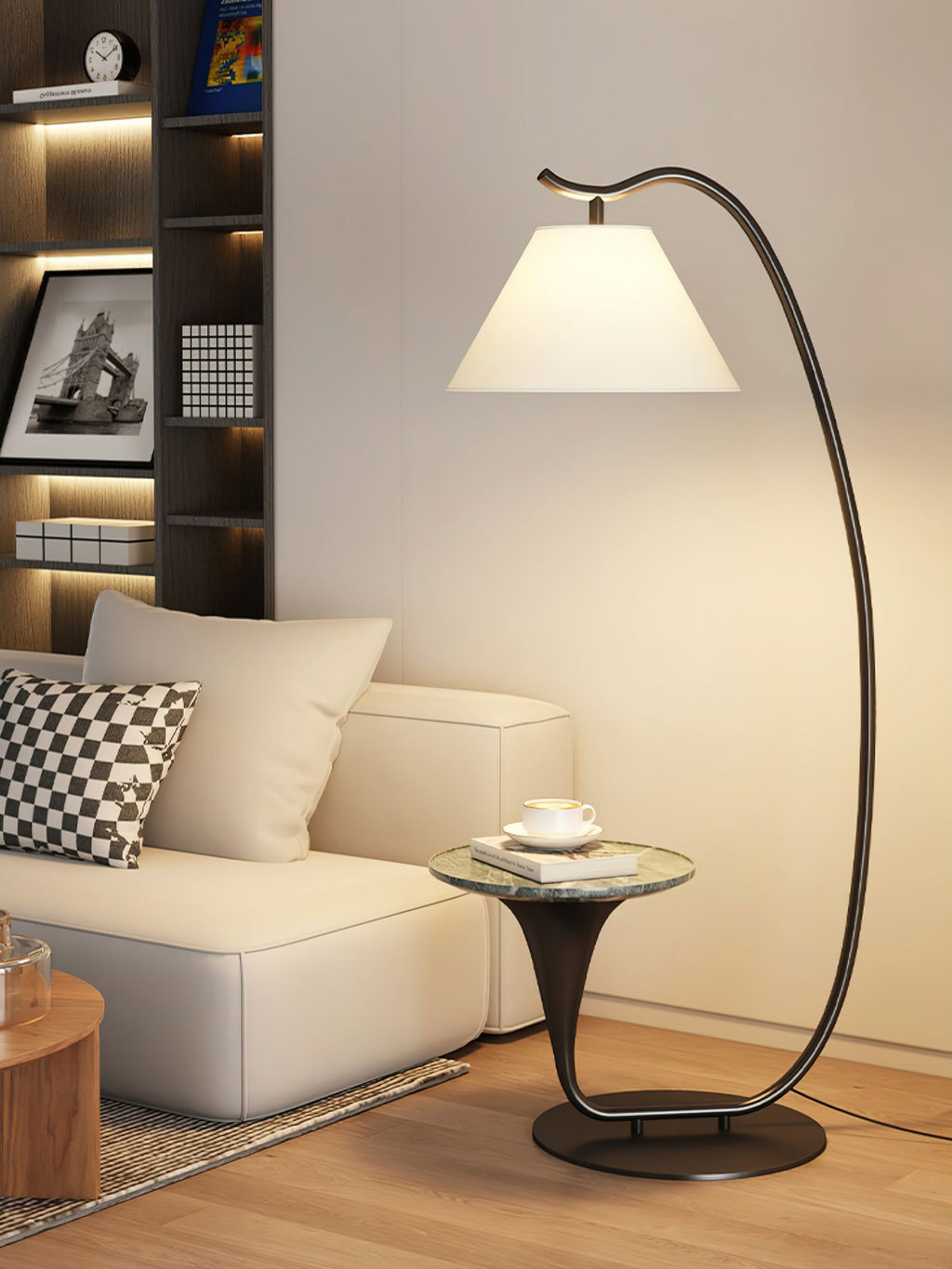 Curvature Floor Lamp with Side Table - product view 11