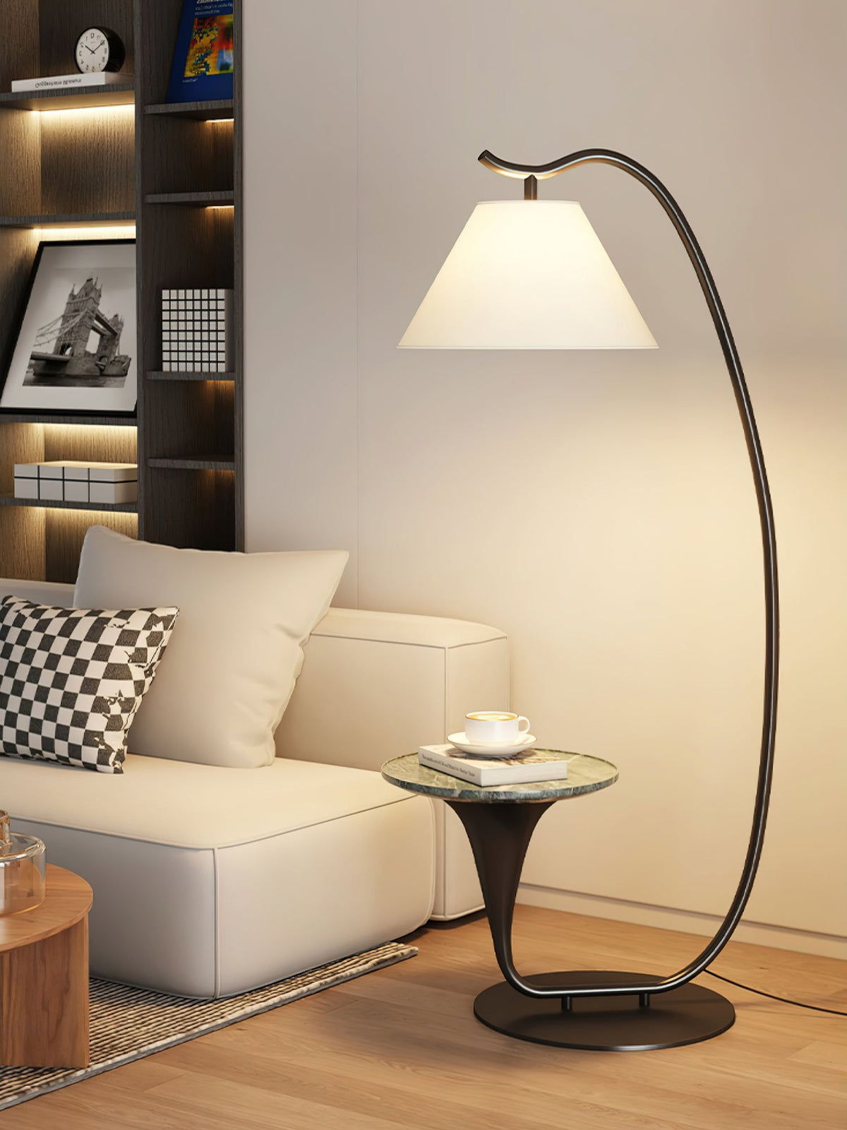 Curvature Floor Lamp with Side Table - product view 11