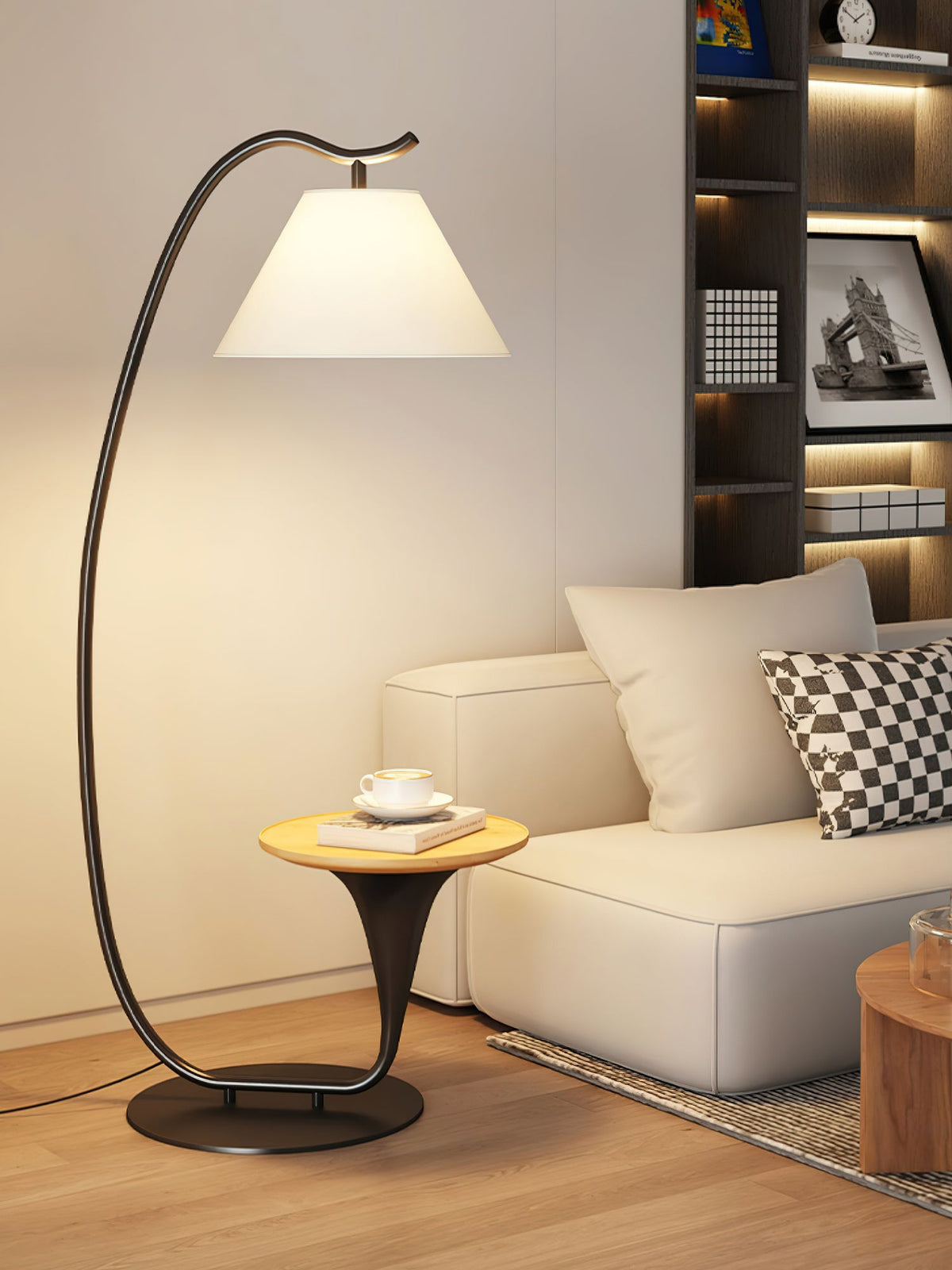 Curvature Floor Lamp with Side Table - product view 16
