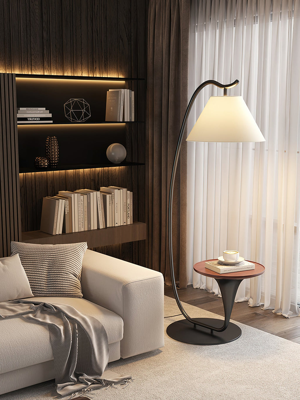 Curvature Floor Lamp with Side Table - product view 17