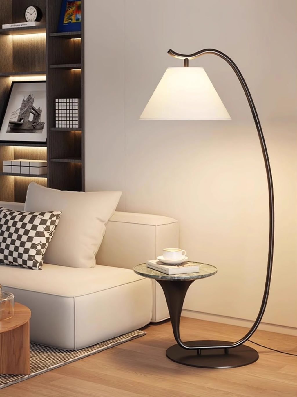 Curvature Floor Lamp with Side Table - product view 18