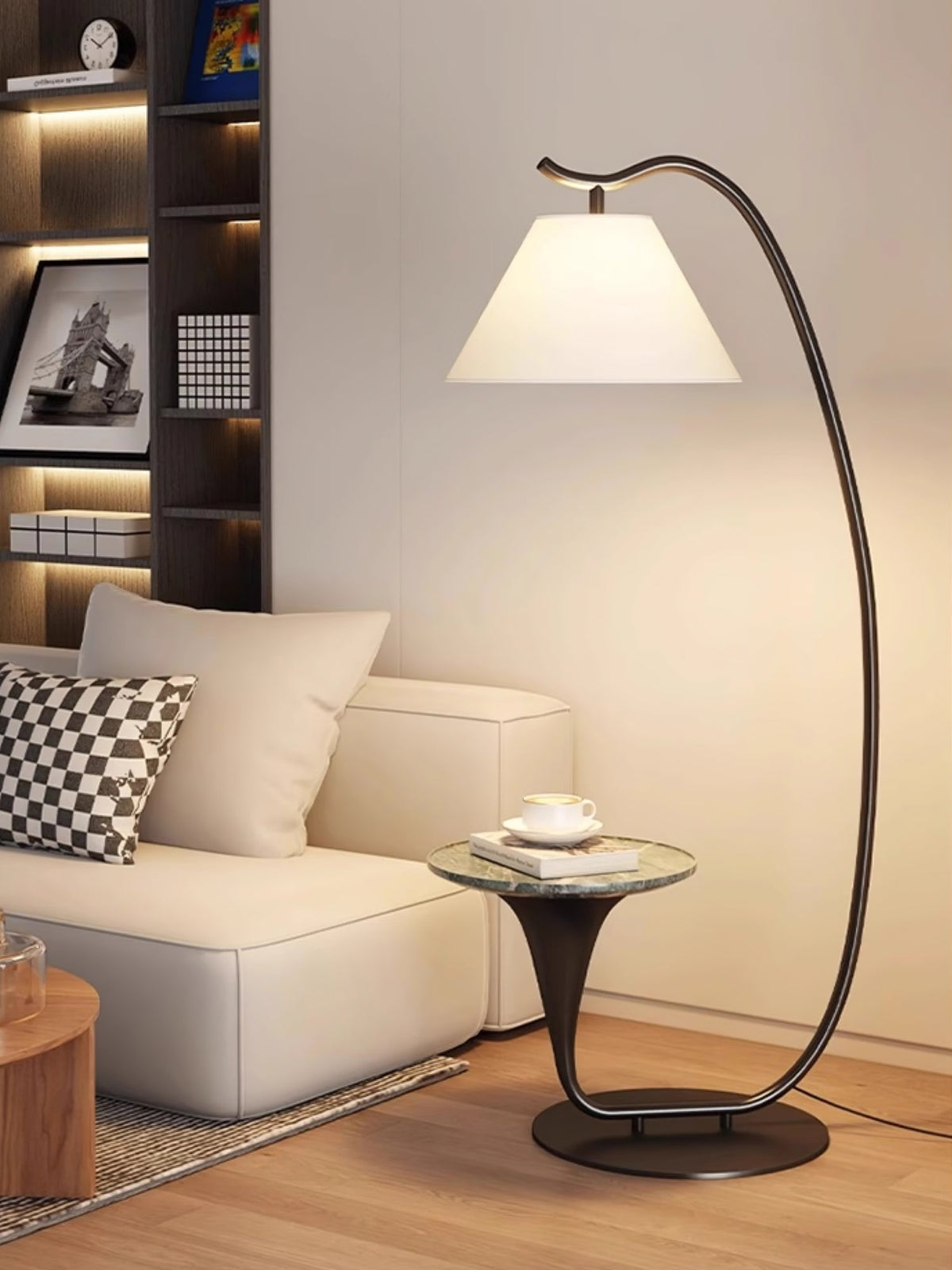 Curvature Floor Lamp with Side Table - product view 18