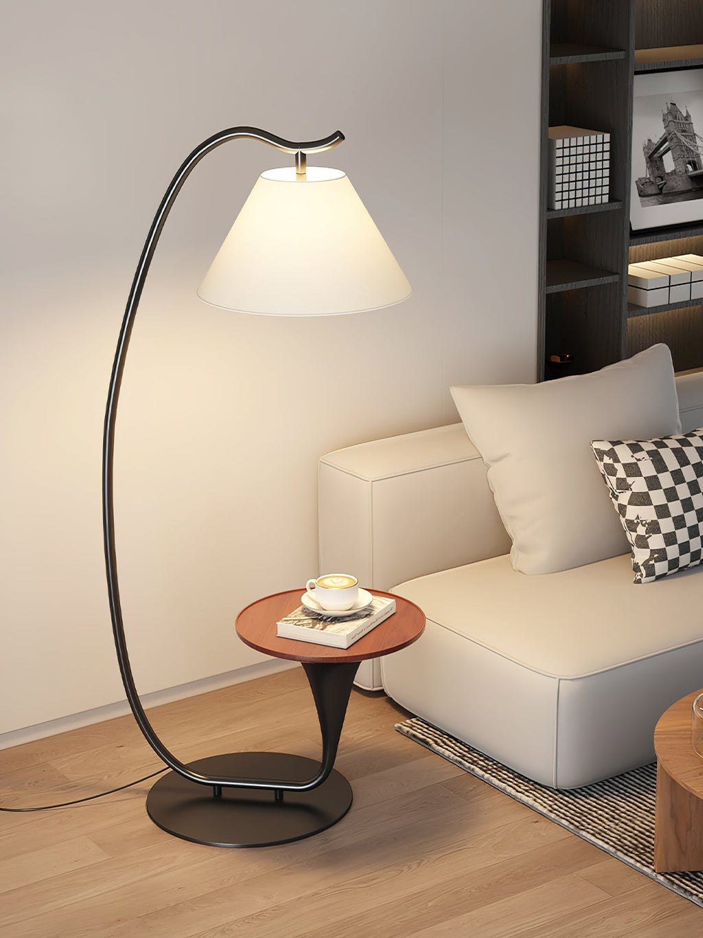 Curvature Floor Lamp with Side Table - product view 23