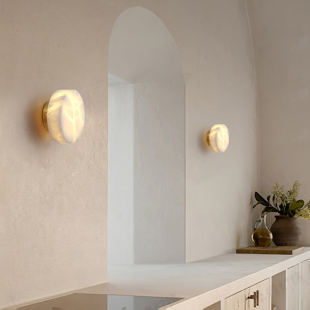 Cylindrical Alabaster LED Wall Light – wall sconce product view 9
