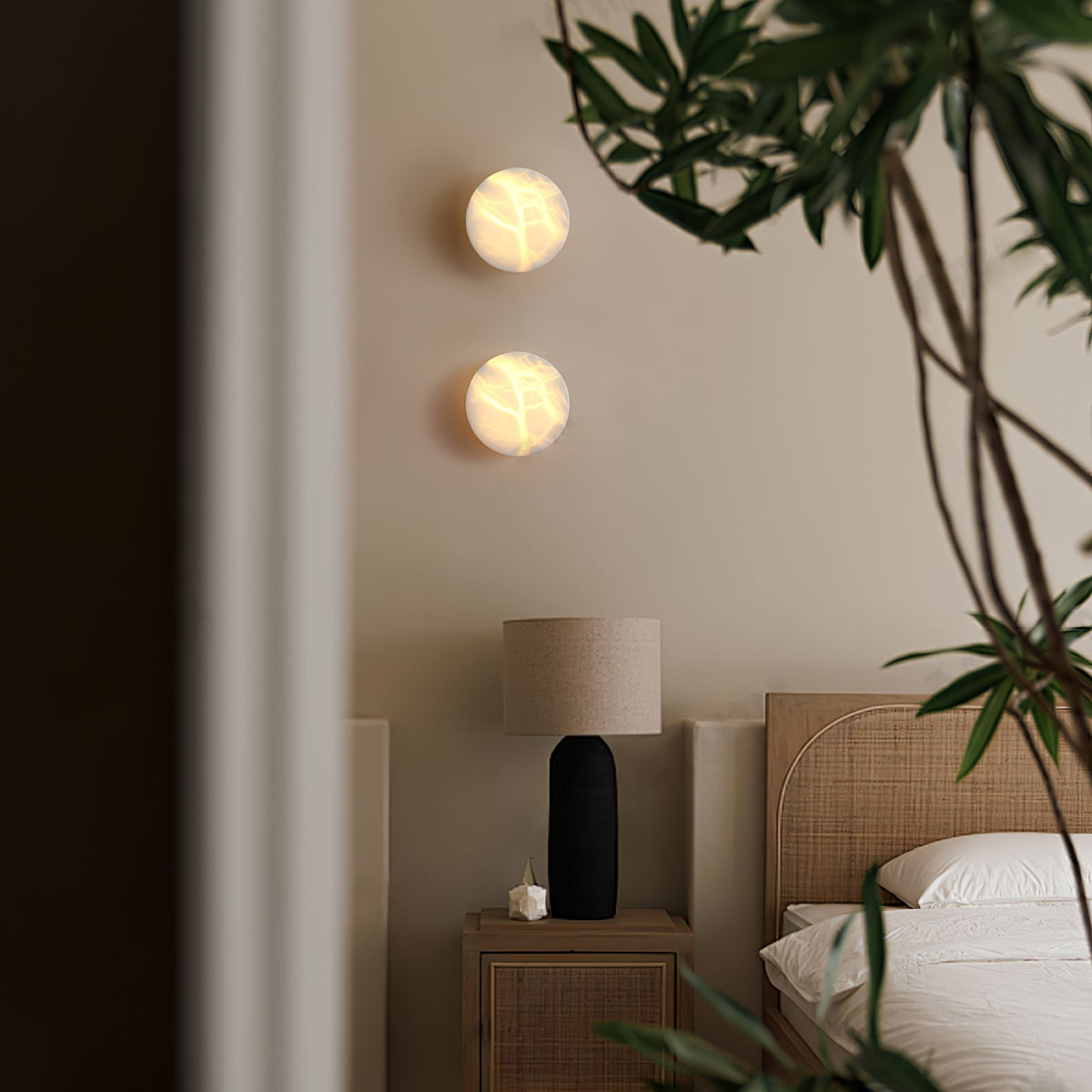 Cylindrical Alabaster LED Wall Light – wall sconce product view 11