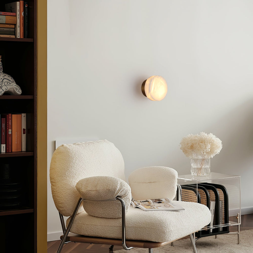 Cylindrical Alabaster LED Wall Light – wall sconce product view 17