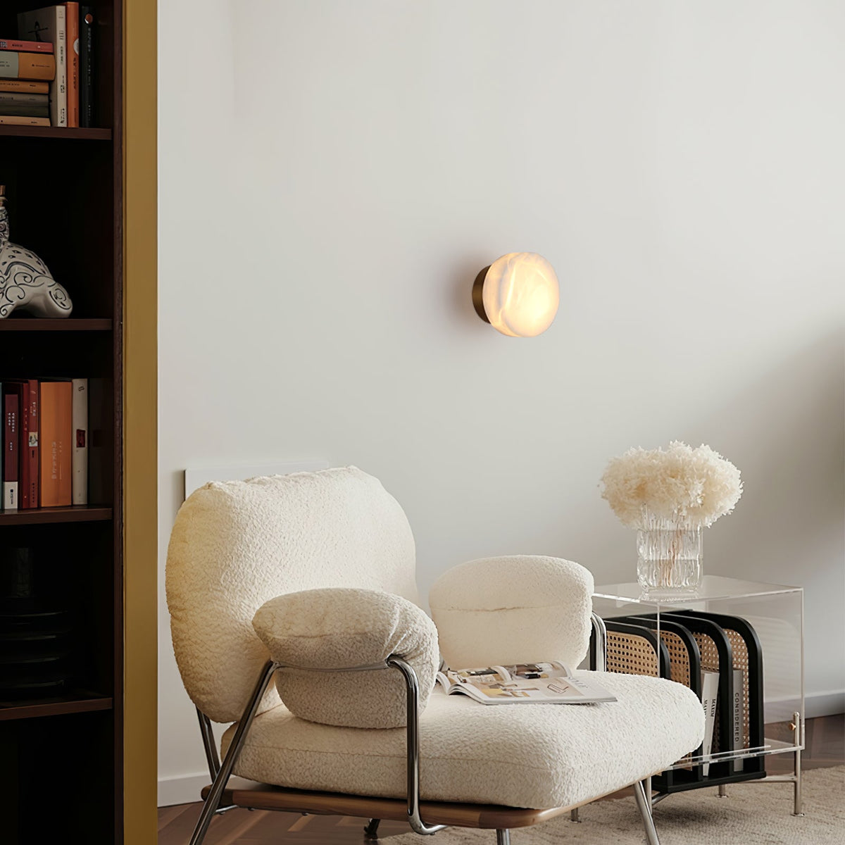 Cylindrical Alabaster LED Wall Light – wall sconce product view 17