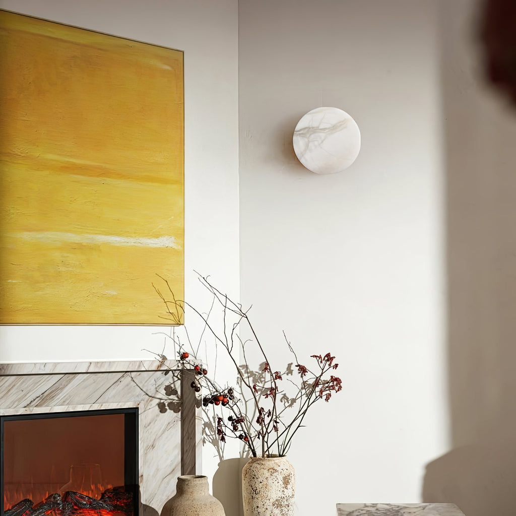 Cylindrical Alabaster LED Wall Light – wall sconce product view 19