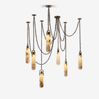 Cylindrical Cluster Alabaster LED Chandelier – chandelier product view 1
