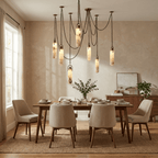 Cylindrical Cluster Alabaster LED Chandelier – chandelier product view 2