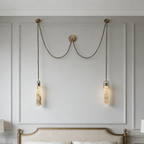Cylindrical Cluster Alabaster LED Chandelier – chandelier product view 6