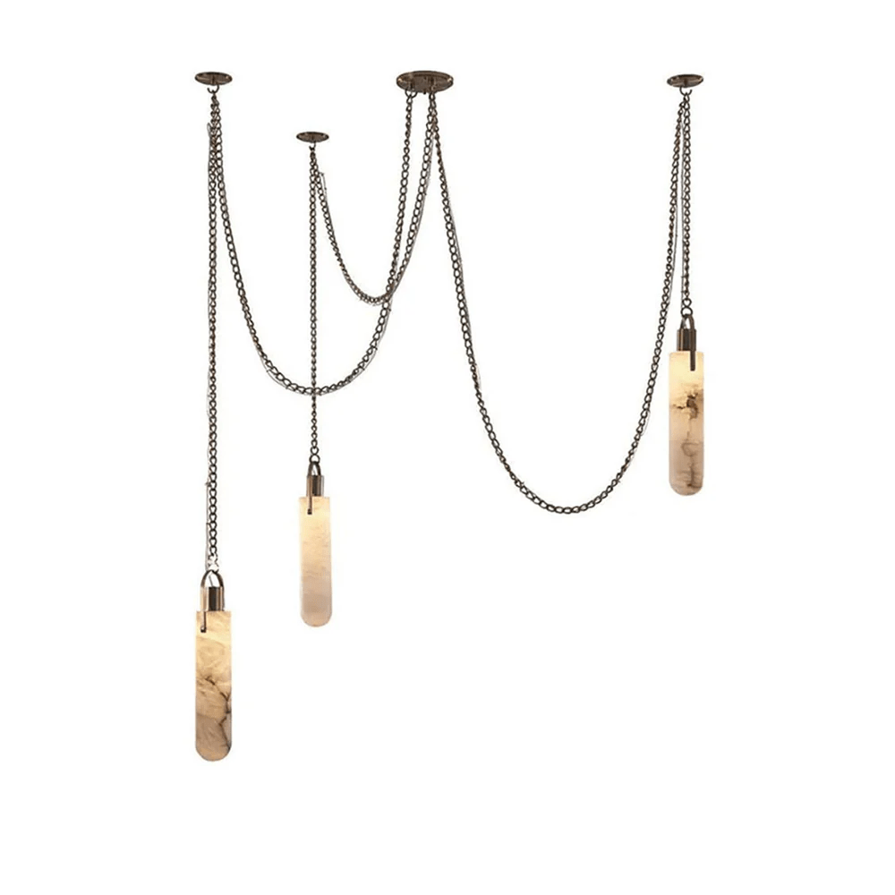 Cylindrical Cluster Alabaster LED Chandelier – chandelier product view 13
