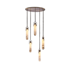 Cylindrical Cluster Alabaster LED Chandelier – chandelier product view 16