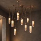 Cylindrical Cluster Alabaster LED Chandelier – chandelier product view 27