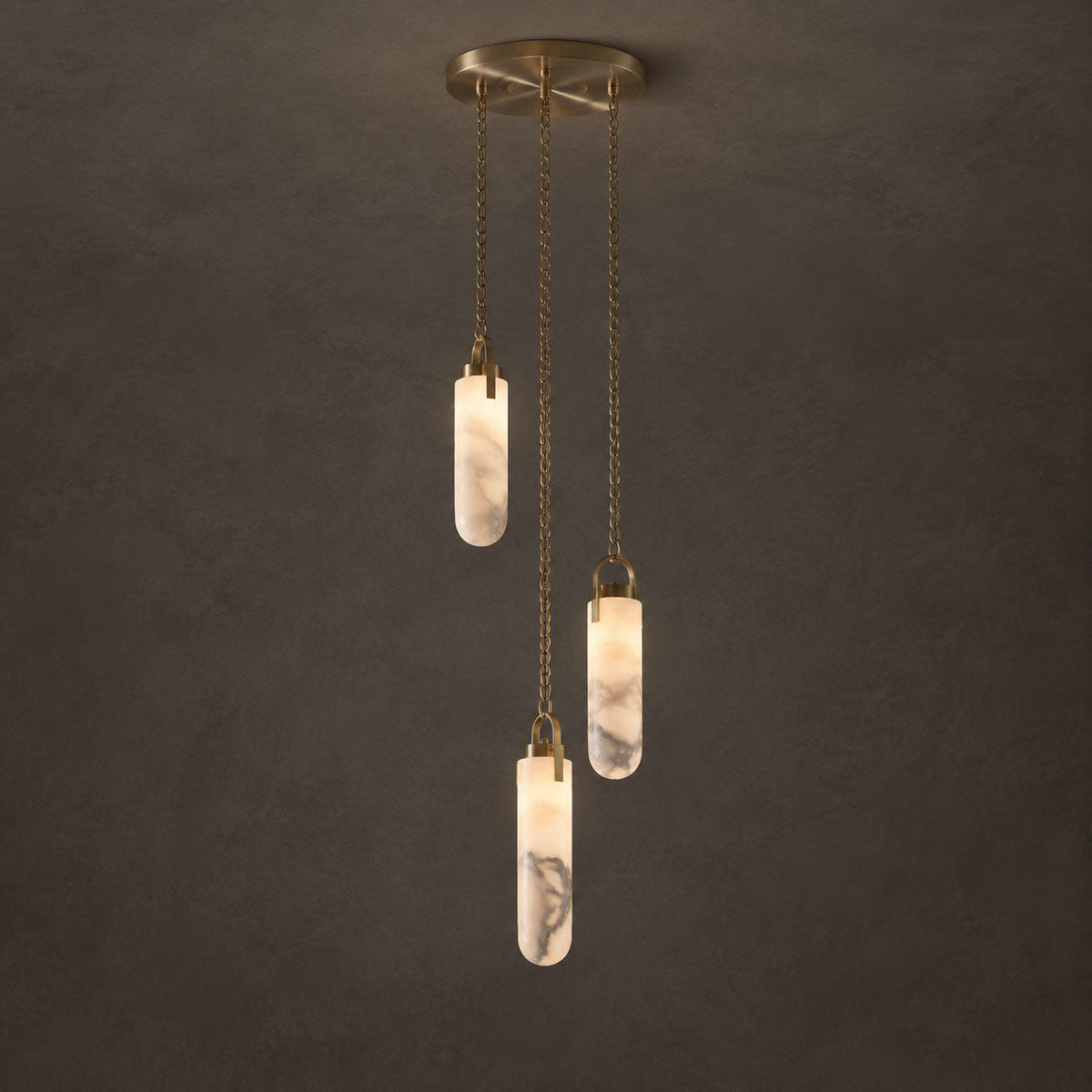 Cylindrical Cluster Alabaster LED Chandelier – chandelier product view 31