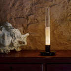 Cyrin Acrylic Column Rechargeable Lamp — finish, form and interior detail 2