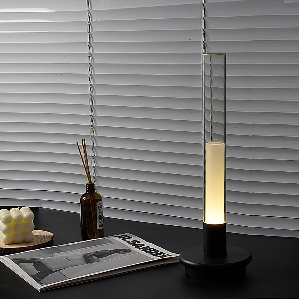 Cyrin Acrylic Column Rechargeable Lamp — finish, form and interior detail 3