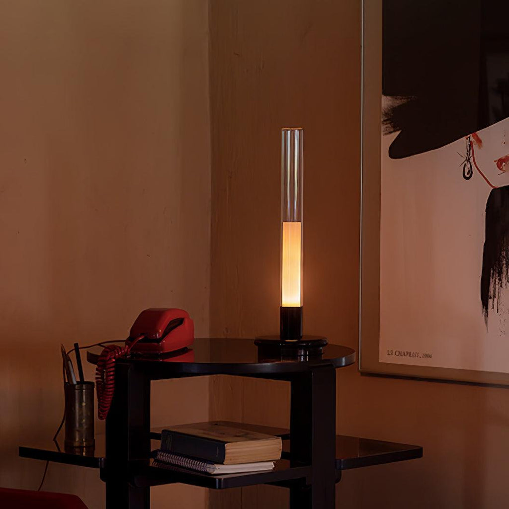 Cyrin Acrylic Column Rechargeable Lamp — finish, form and interior detail 14