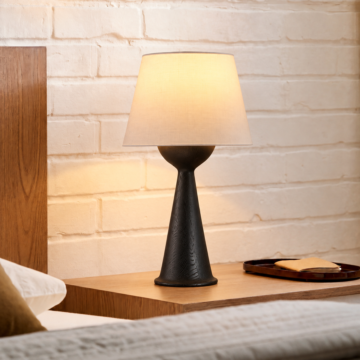 Hourglass Wood Table Lamp