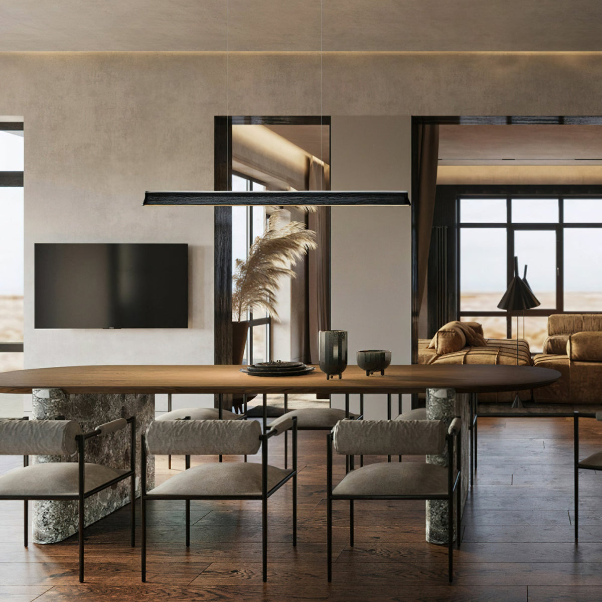 Danqiu Linear Wood LED Chandelier - product view 6