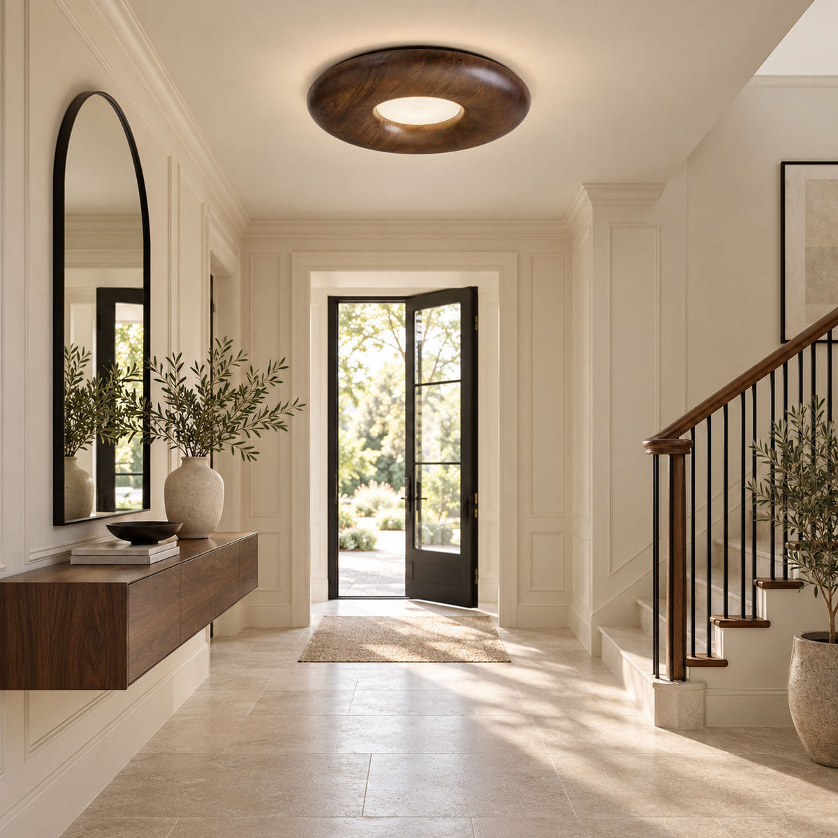 Donut Wood Ceiling Light — product and interior detail 2