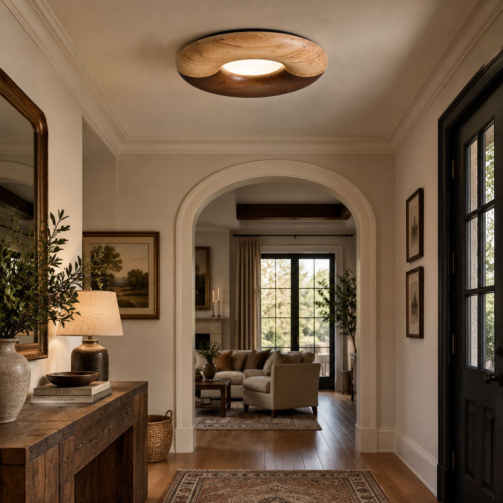 Donut Wood Ceiling Light — product and interior detail 3