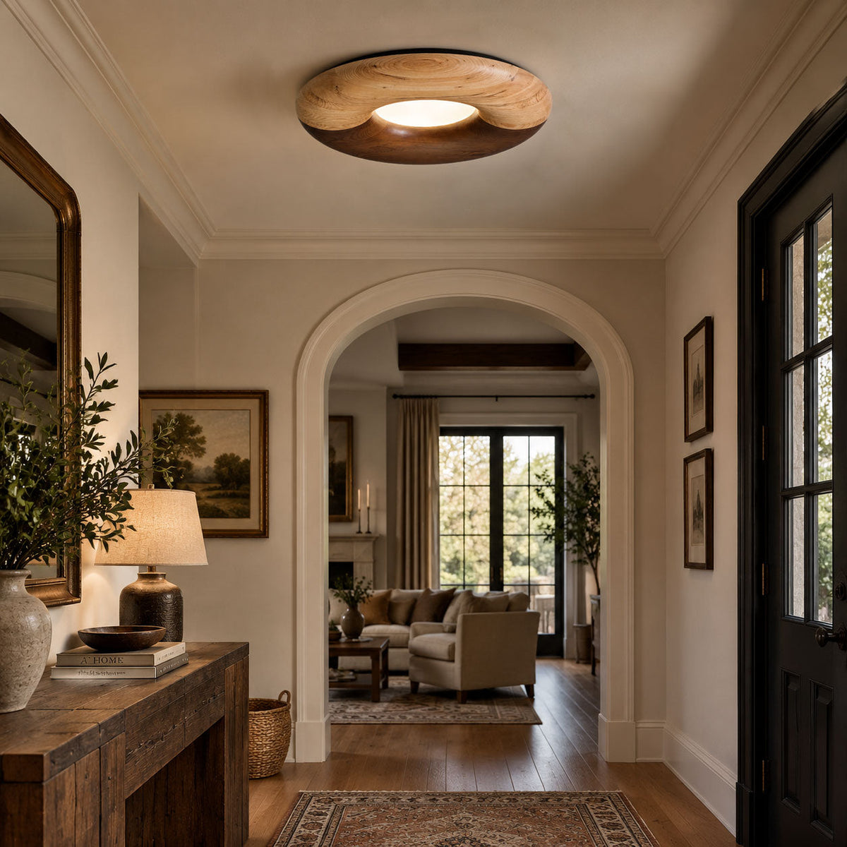 Donut Wood Ceiling Light — product and interior detail 3