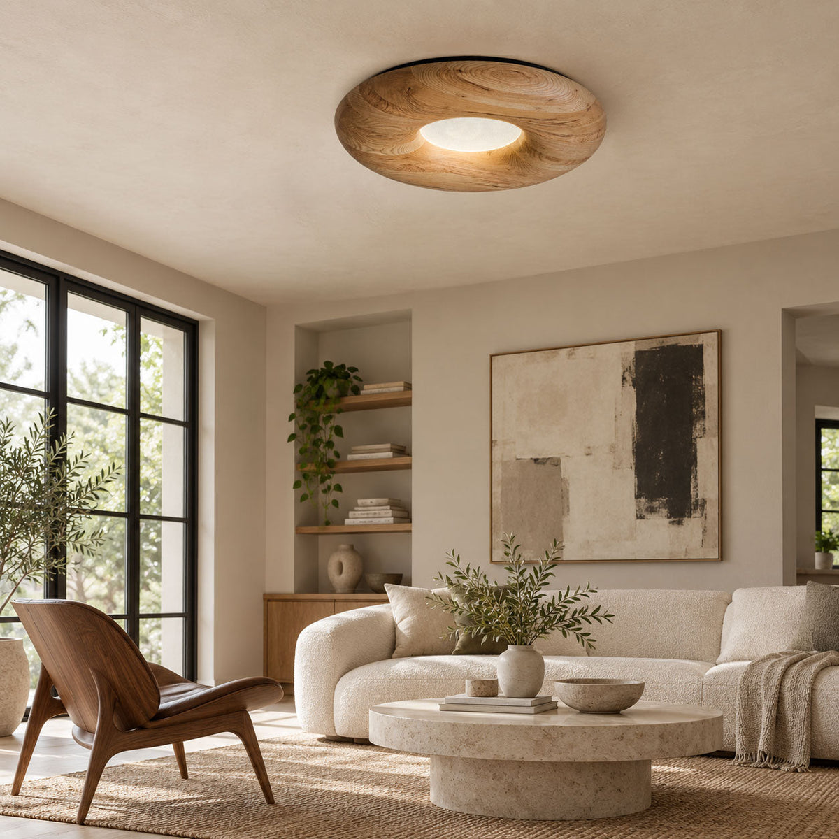 Donut Wood Ceiling Light — product and interior detail 4
