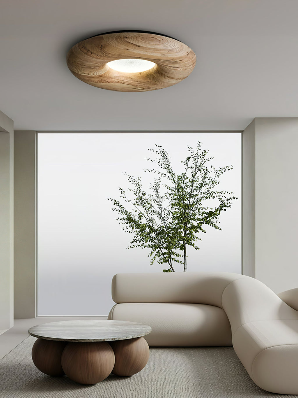 Donut Wood Ceiling Light — product and interior detail 23