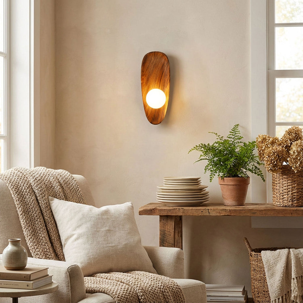 Eivor Wood and Glass Wall Sconce — design detail 4