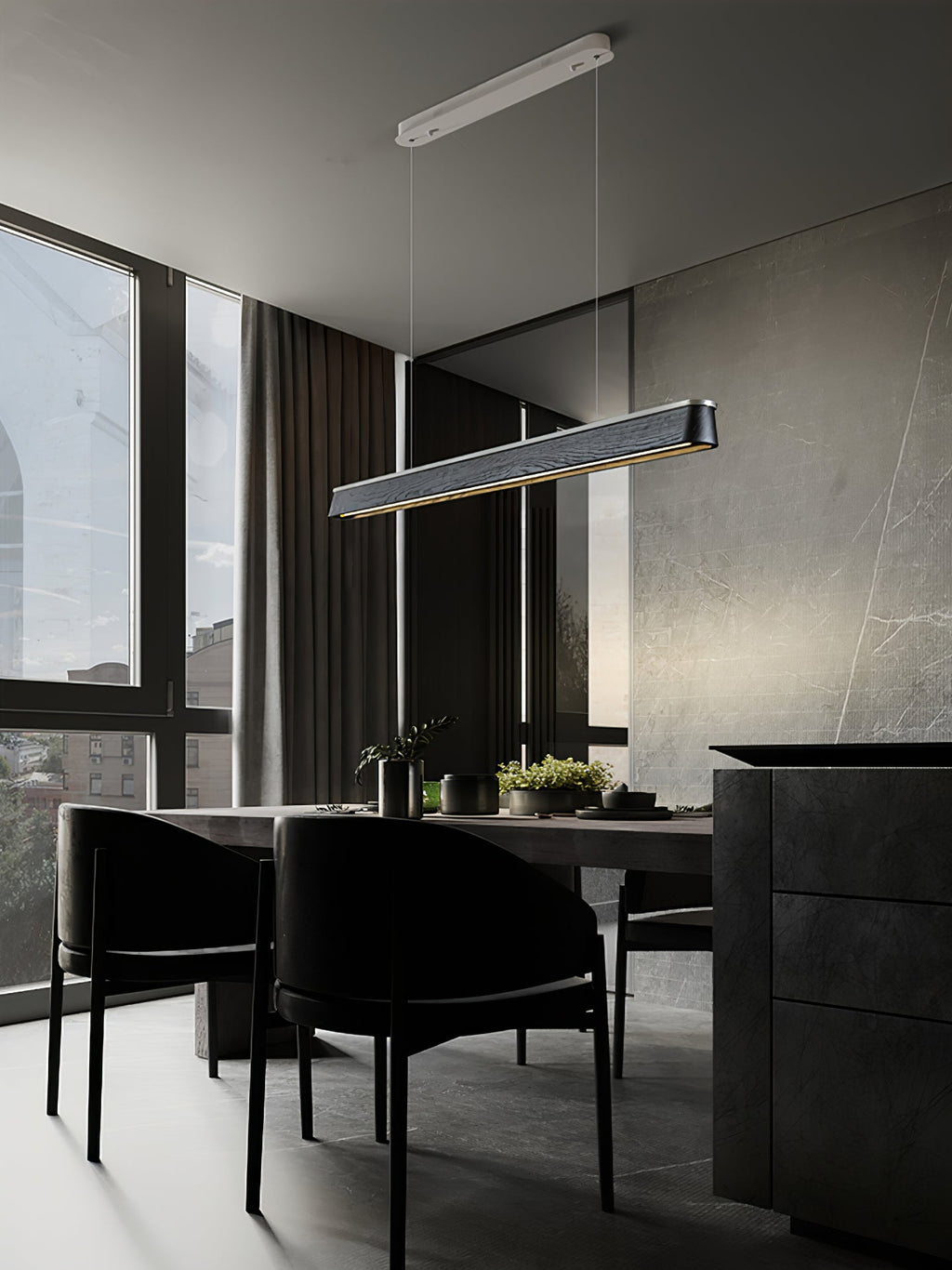 Eleanor Linear Wood LED Pendant Light - product view 6