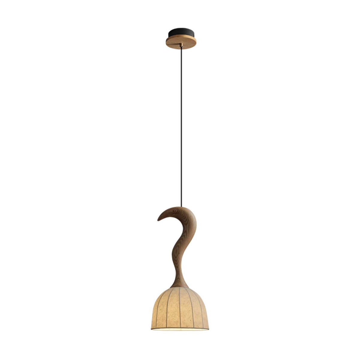 Elowen Twisted Wood Pendant Light — product and interior detail 39