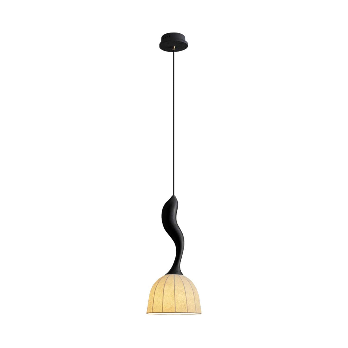 Elowen Twisted Wood Pendant Light — product and interior detail 40