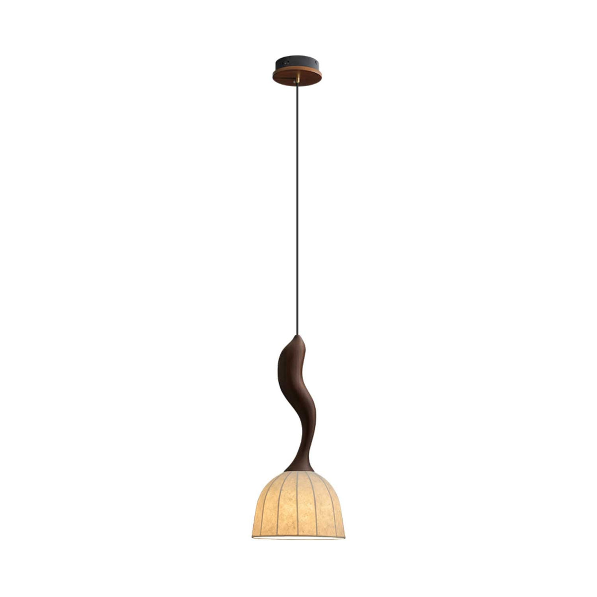 Elowen Twisted Wood Pendant Light — product and interior detail 41