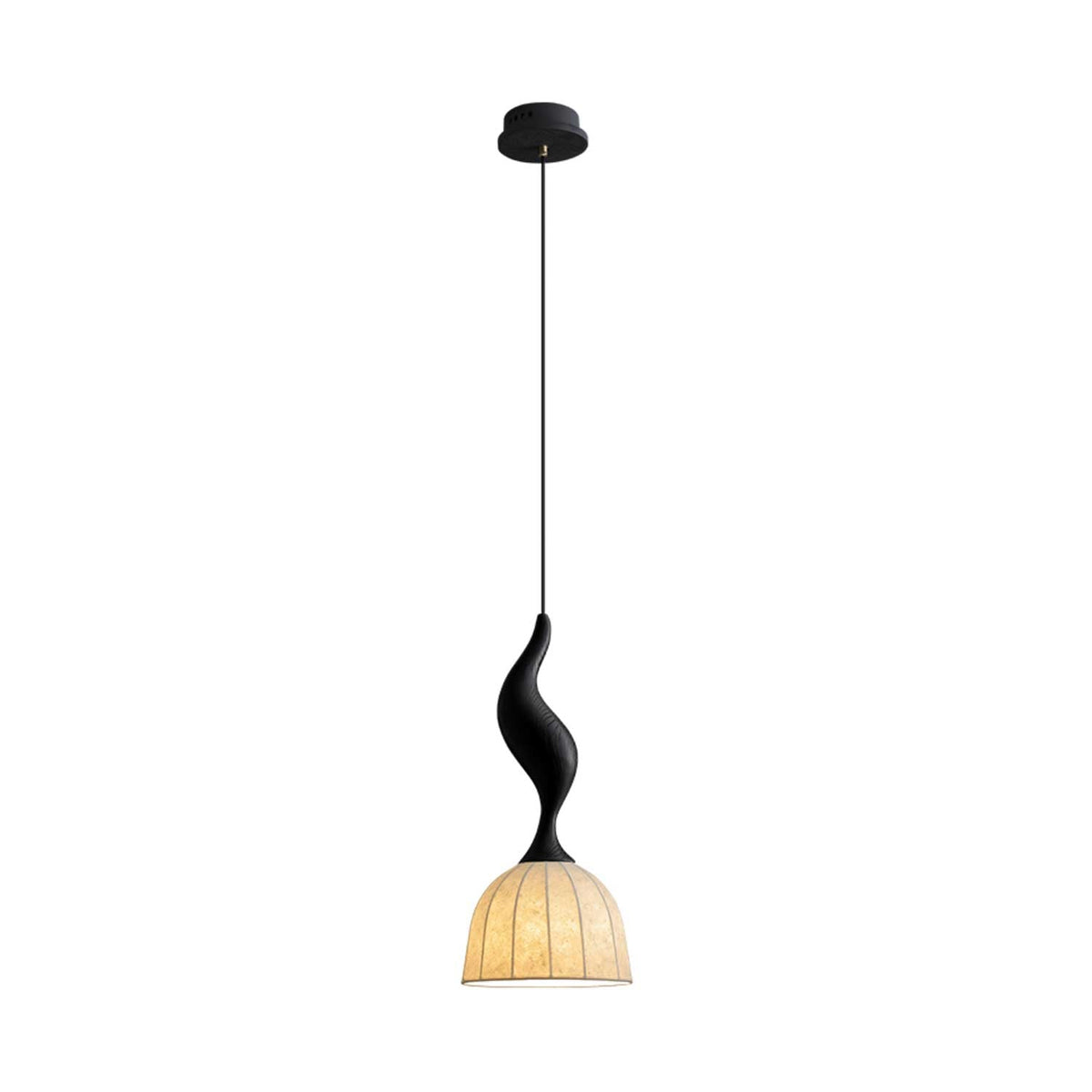 Elowen Twisted Wood Pendant Light — product and interior detail 43