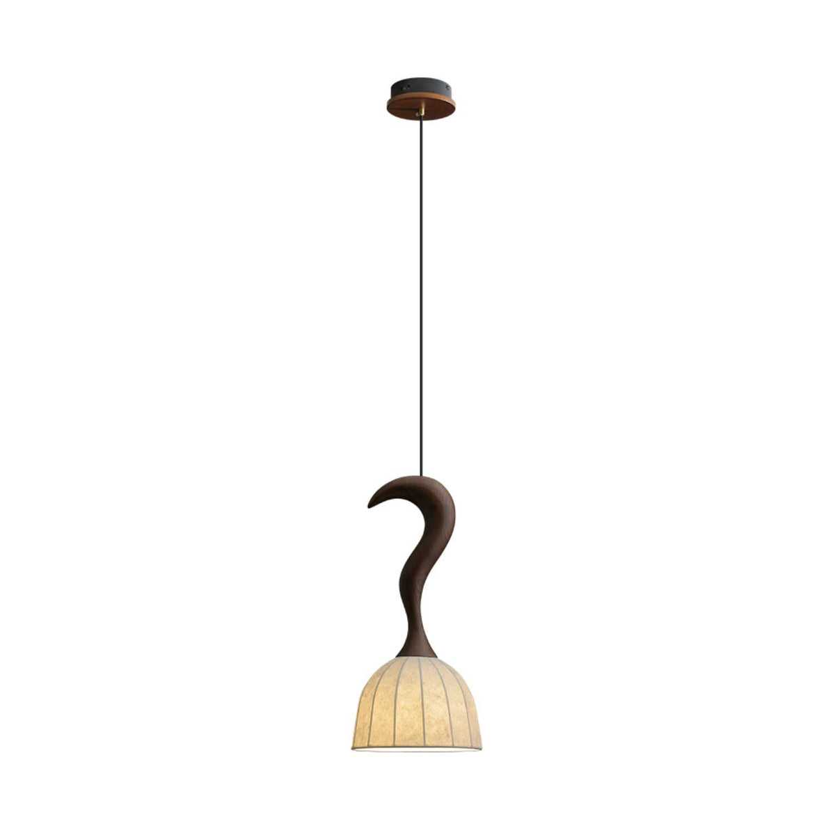 Elowen Twisted Wood Pendant Light — product and interior detail 44