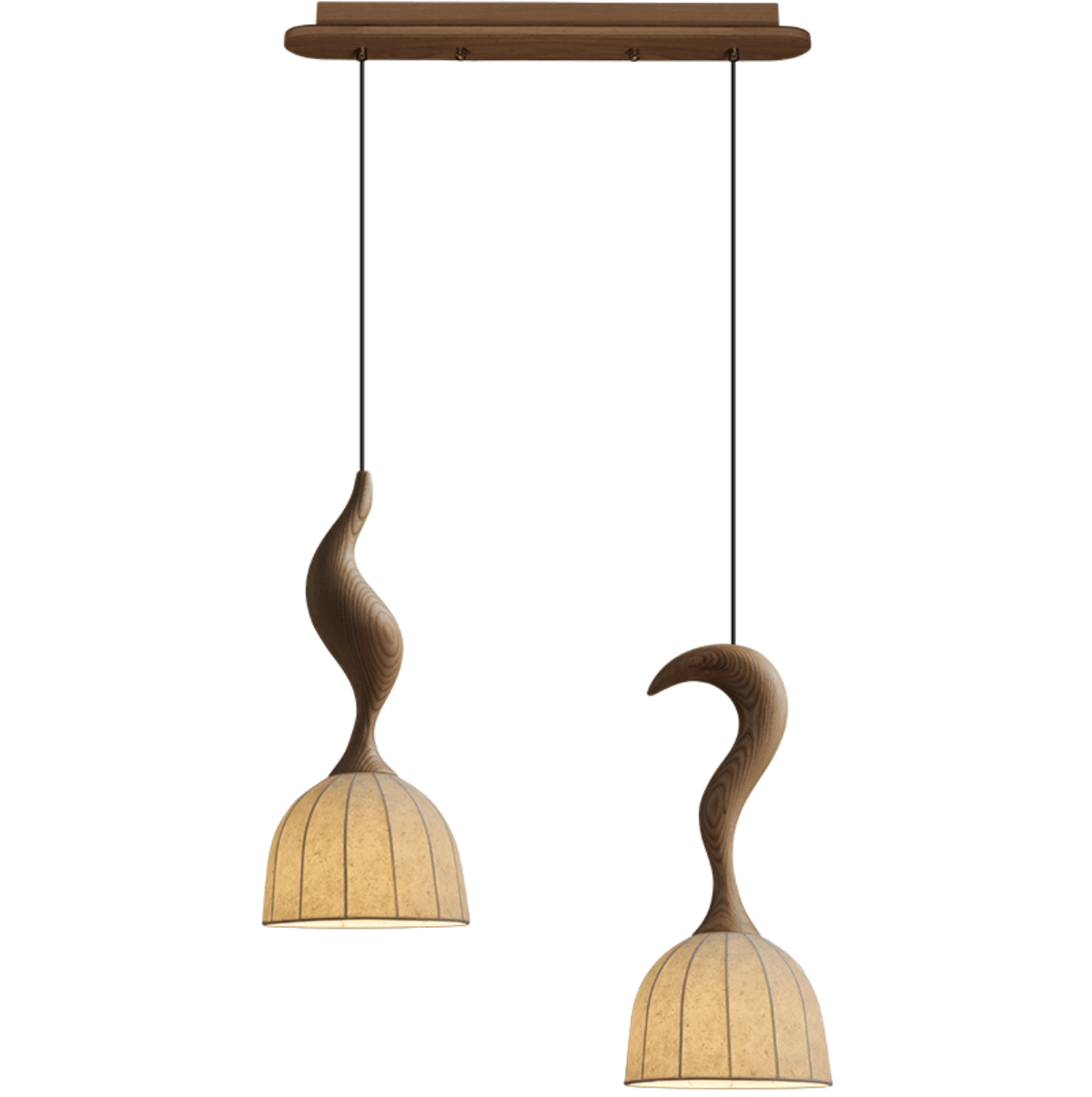 Elowen Twisted Wood Pendant Light — product and interior detail 47