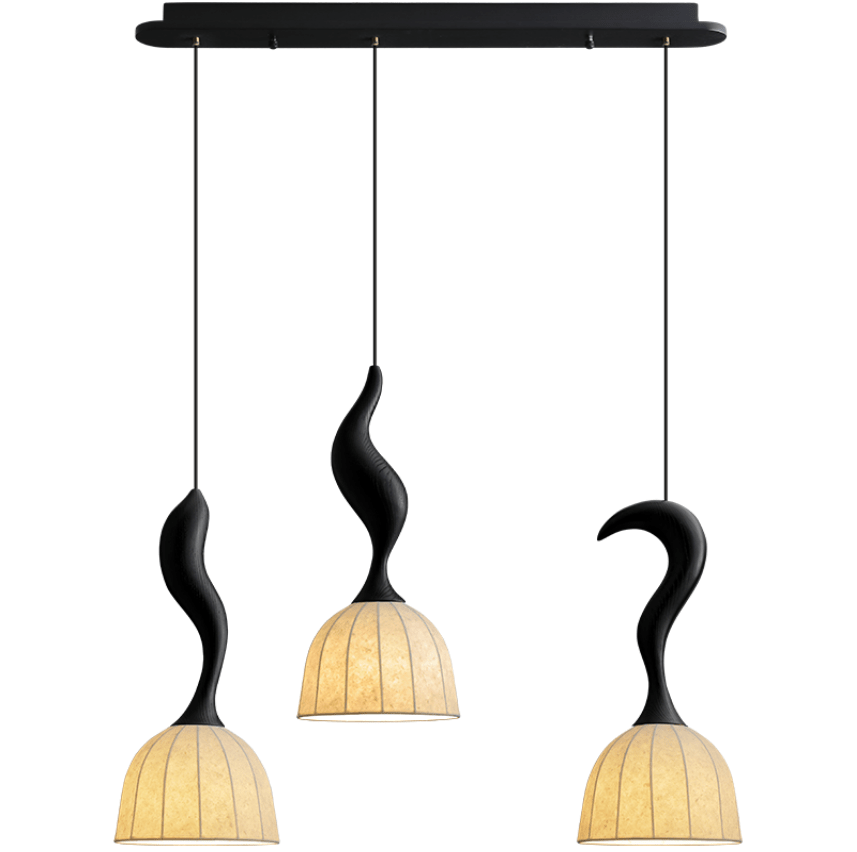 Elowen Twisted Wood Pendant Light — product and interior detail 52