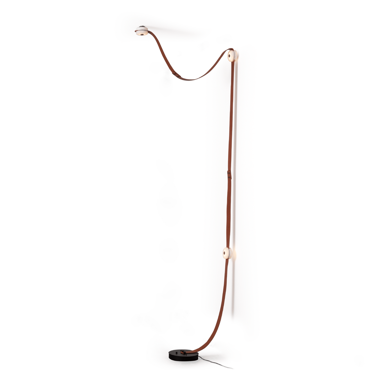 Elvar Leather & Alabaster Floor-to-Ceiling Lamp — product view