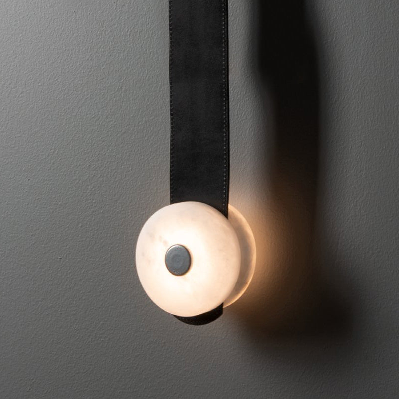 Elvar Leather & Alabaster Floor-to-Ceiling Lamp — product, finish and specification view 6