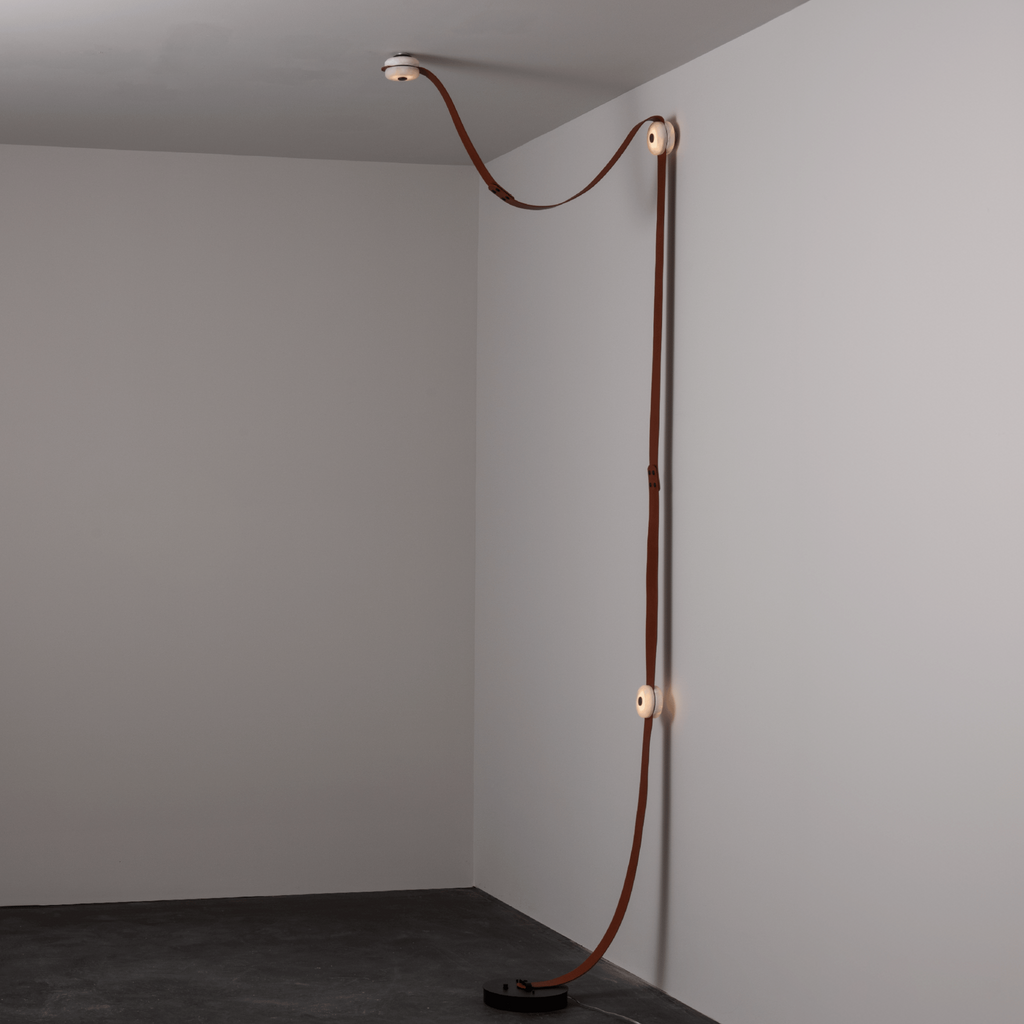 Elvar Leather & Alabaster Floor-to-Ceiling Lamp — product, finish and specification view 8