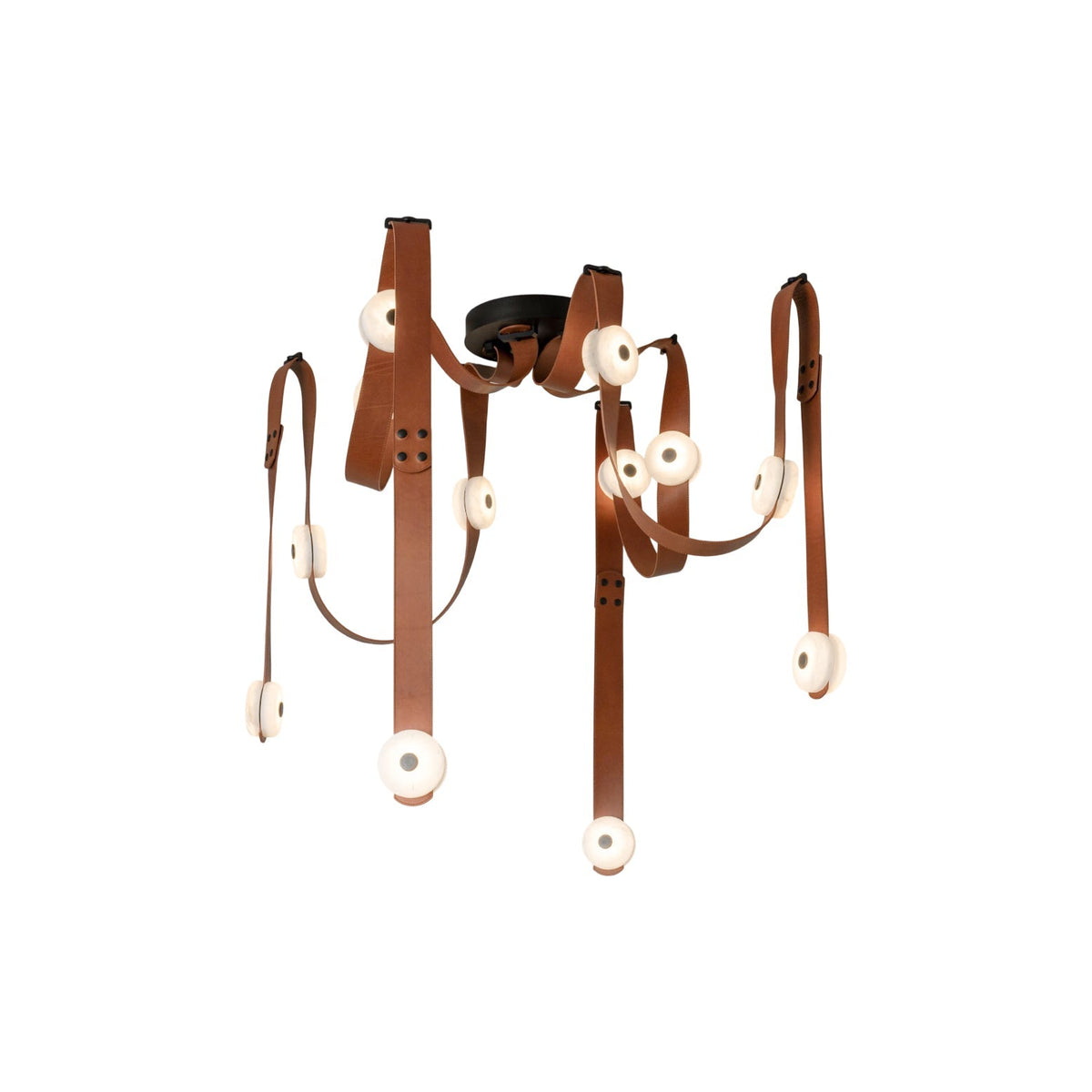 Elvar Leather & Alabaster LED Chandelier — product view
