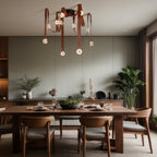 Elvar Leather & Alabaster LED Chandelier — product, finish and specification view 3
